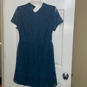 Francesca’s Teal Lace Minidress work dress